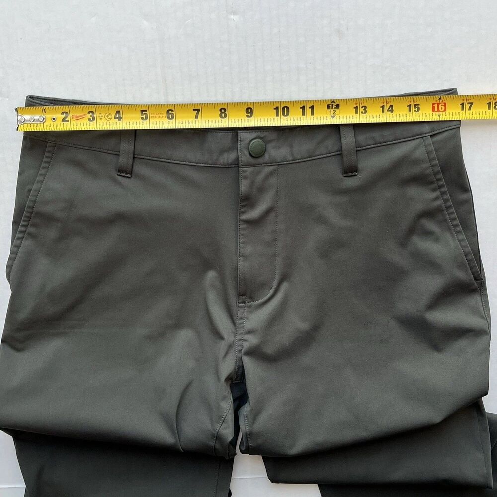 Rhone Commuter Pants Men's 33x30 Olive Green Flat Front Stretch Performance Work - Picture 8 of 16